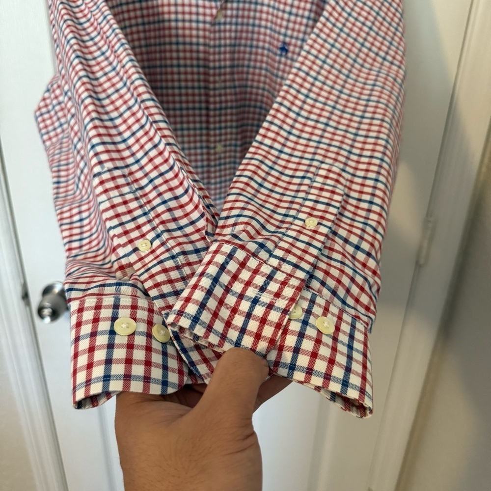 Brooks Brothers Madison Fit Gingham Non-Iron Sulpima Cotton Dress Shirt Large - Picture 5 of 7